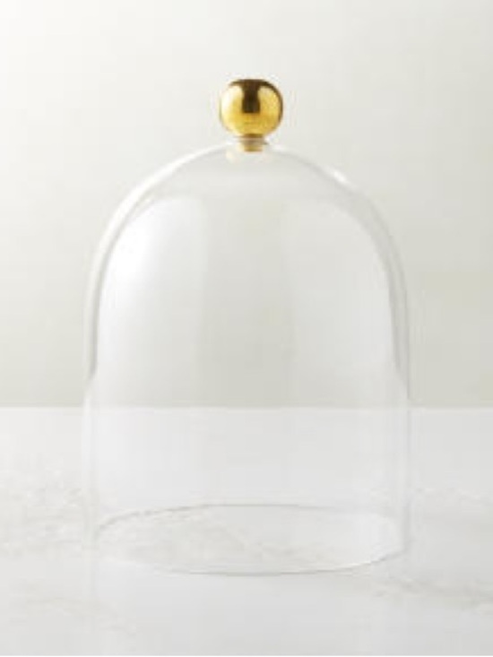 CB2 Other - CB2 Glass Gold-rimmed Candle Cloche